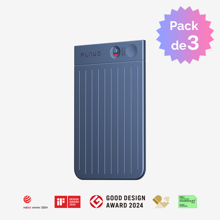 Grabadora de voz con IA PLAUD NOTE | Pack de 3
