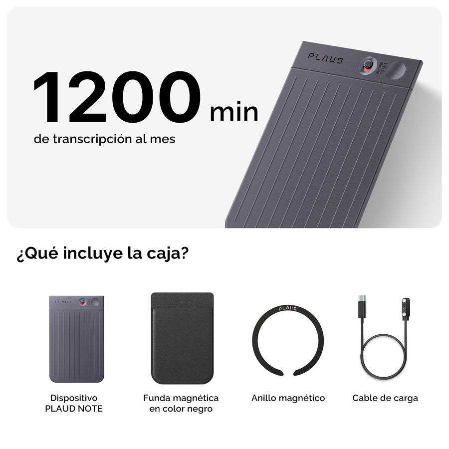 PLAUD NOTE y Pro Plan anual con IA
