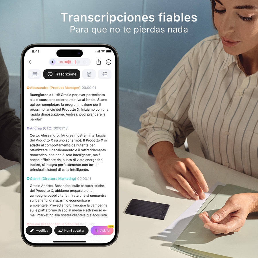 Grabadora de voz con IA PLAUD NOTE | Pack de 6
