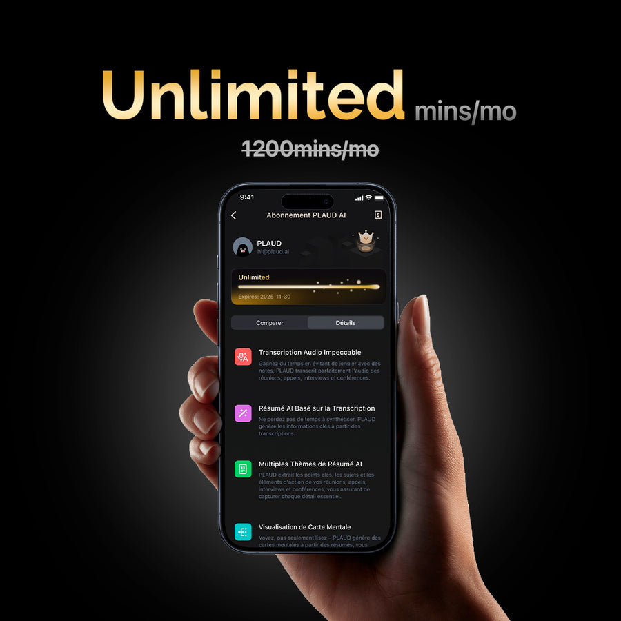 Suscripción ilimitado anual a PLAUD AI | Pack de 2