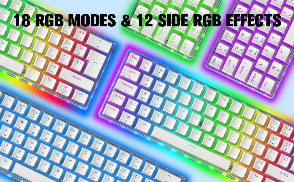 MAGIC-REFIN 60% USB- C Wired Mechanical Gaming Keyboard, Hot Swappable  Keyboard with 18 Chroma RGB Backlit, Doubleshot PBT Pudding Keycaps, UK  Layout APEX Pro Mini Compact Keyboard for PC/MAC PS4 Xbox 