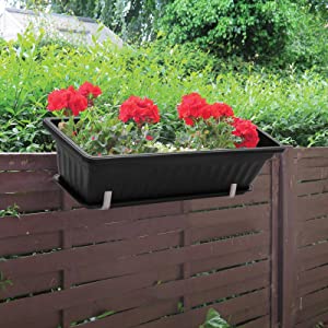 Plastic Flower Window Box for Windowsill, Patio, Garden