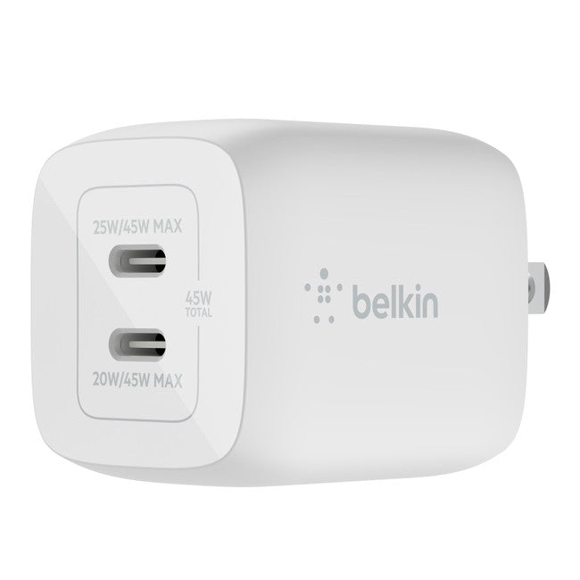 Wall Charger BOOSTCHARGE Dual USB-C GaN 45W White