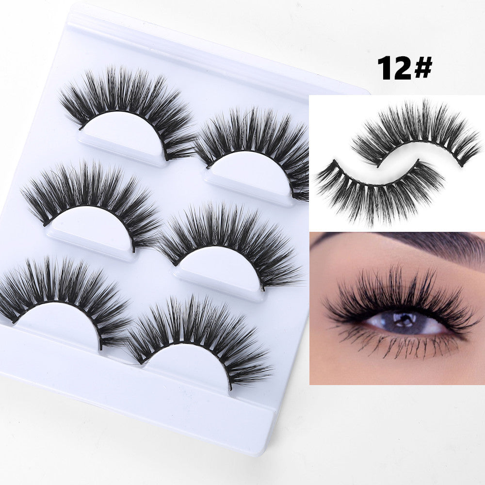 3 Pairs/Set 3D Imitation Mink Hair Natural Thick Cross Eyelashes