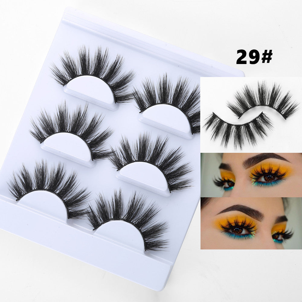 3 Pairs/Set 3D Imitation Mink Hair Natural Thick Cross Eyelashes