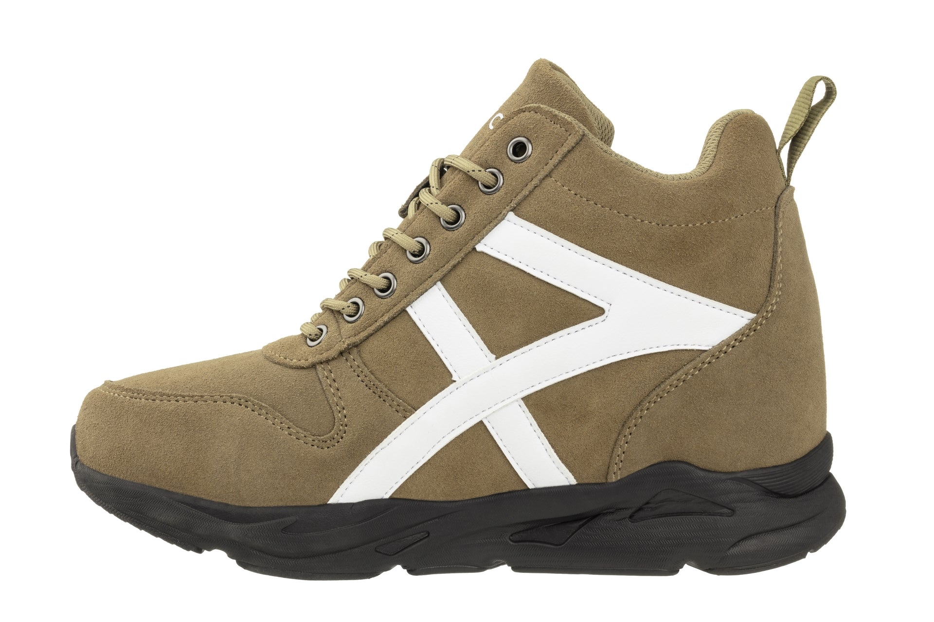 CALTO - S22782 - 3.6 Inches Taller (Khaki/White) - Hiking Style Boots