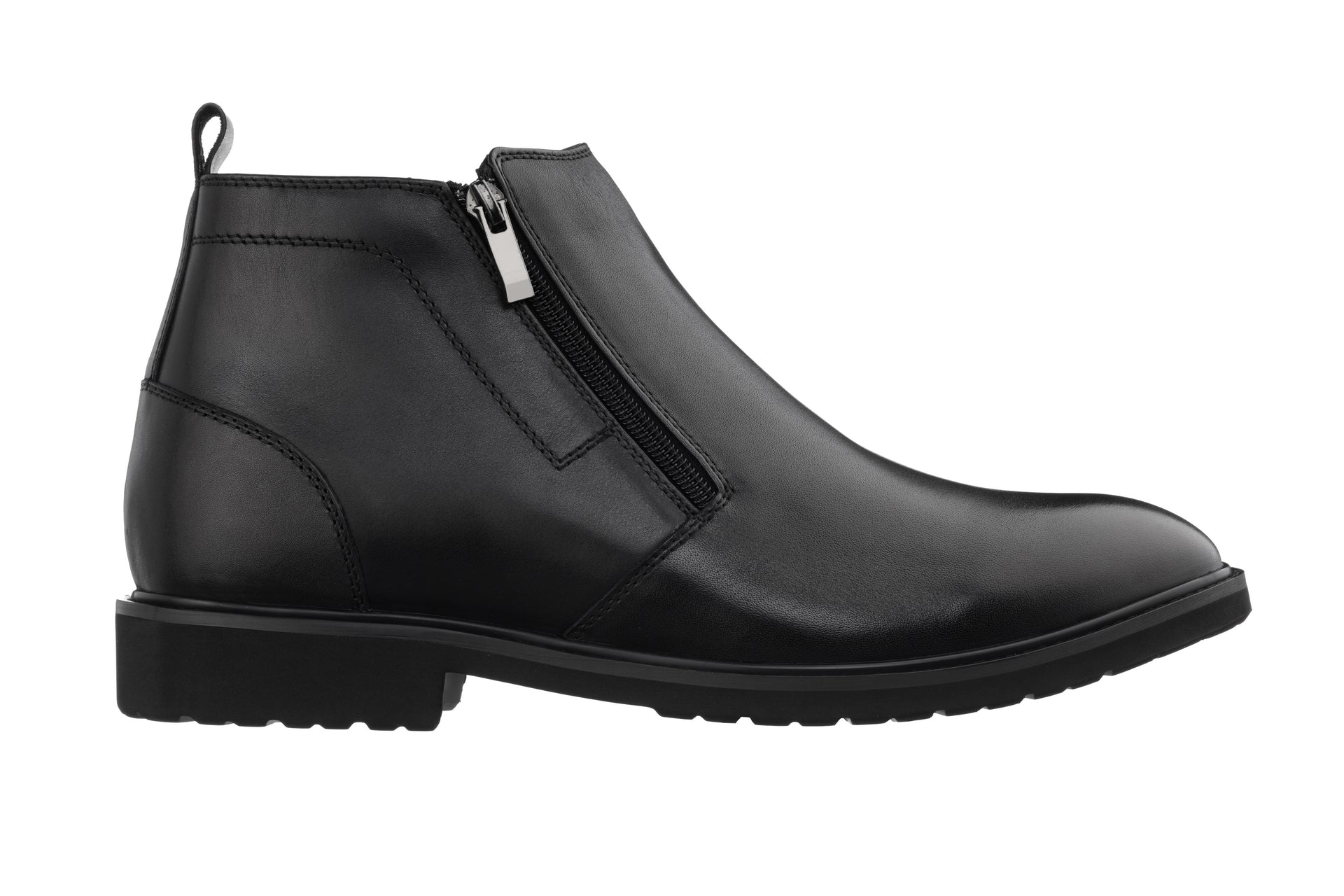 TOTO - YH7105 - 2.8 Inches Taller (Black) - Ankle Zip Boots - Lightweight