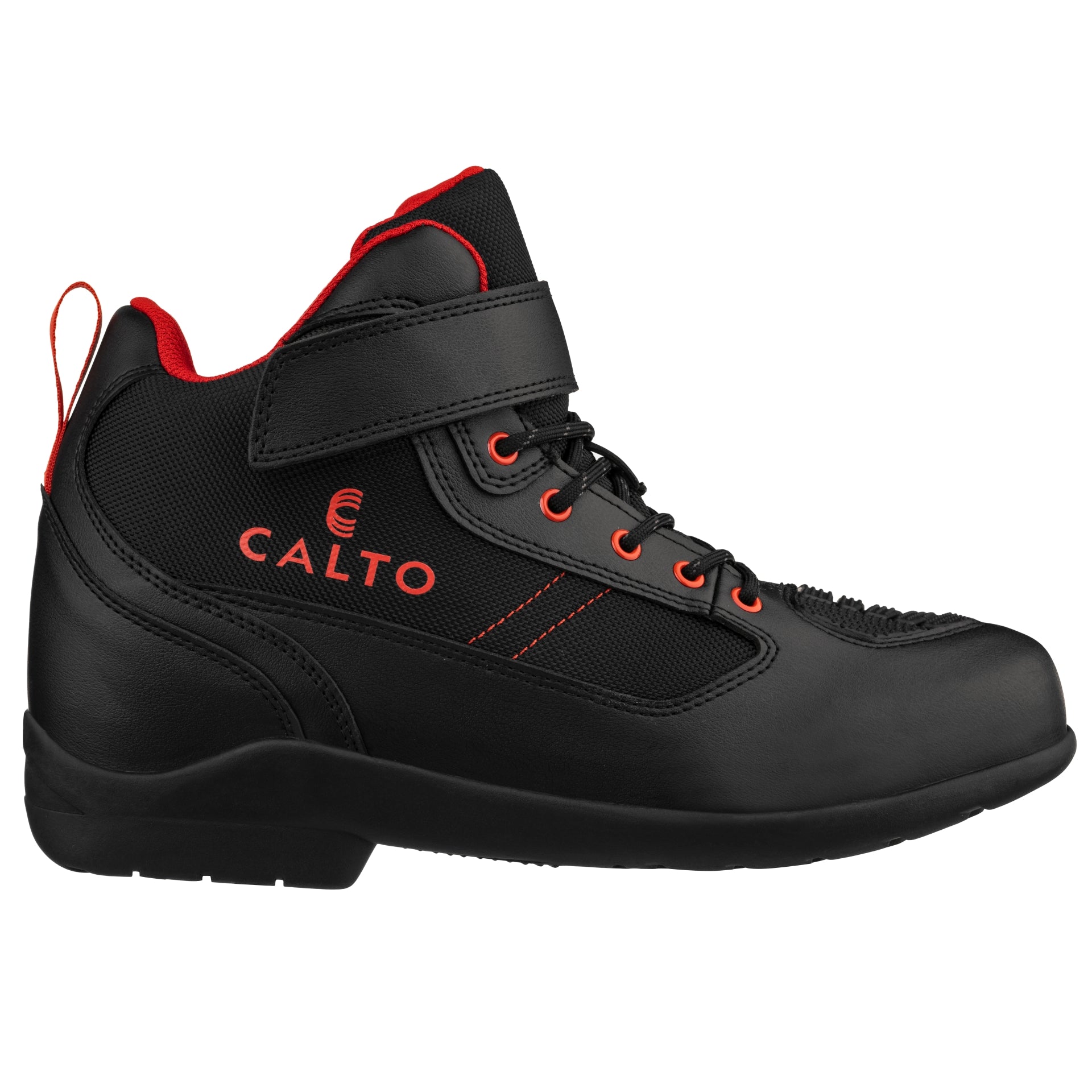 CALTO - S4039 - 3.2 Inches Taller (Black/Red) - Motorcycle Boots