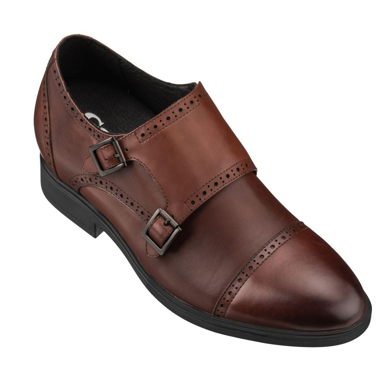 CALTO Dark Brown Leather Dress Shoes - 2.8 Inches - G65772