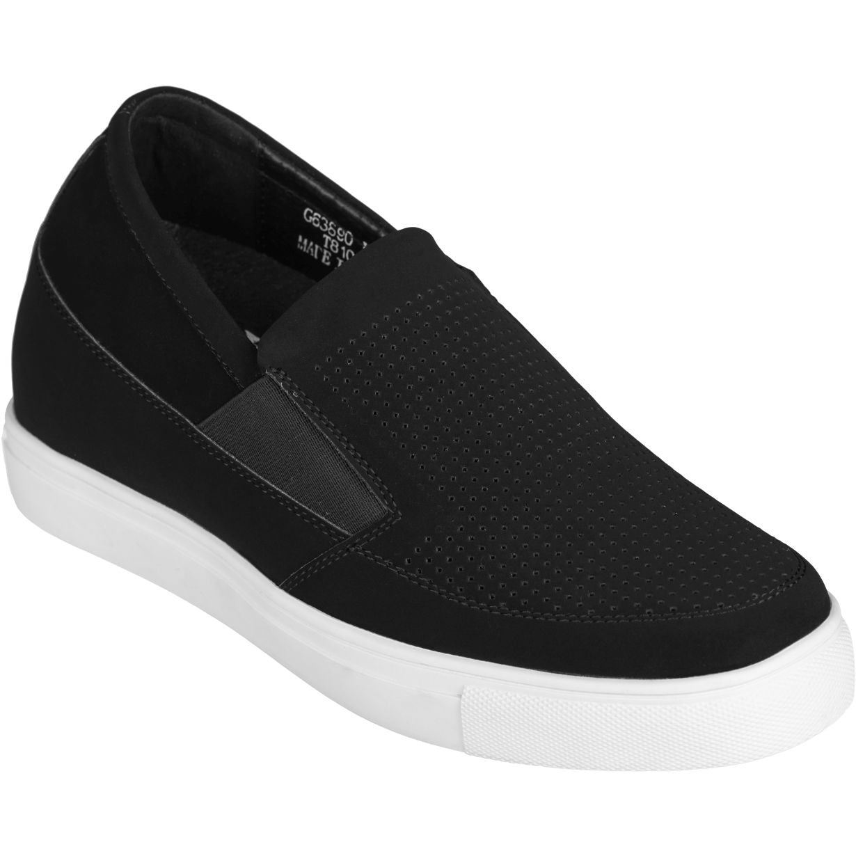 3-Inch Taller Lightweight Slip-On Black CALTO Sneakers G63890