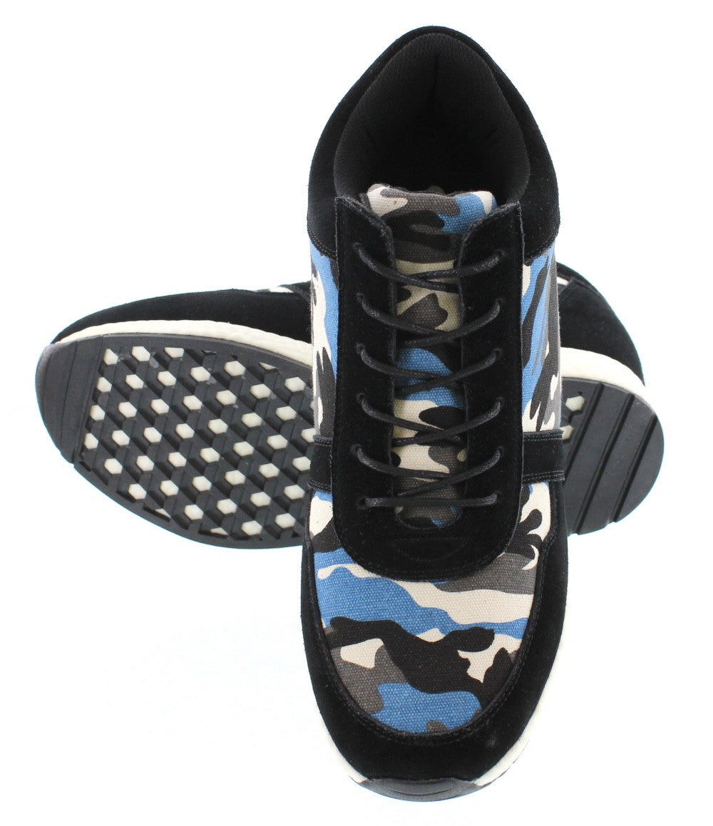 CALTO - H2243 - 3.2 Inches Taller (Camo Black/Blue Canvas) - Lightweight