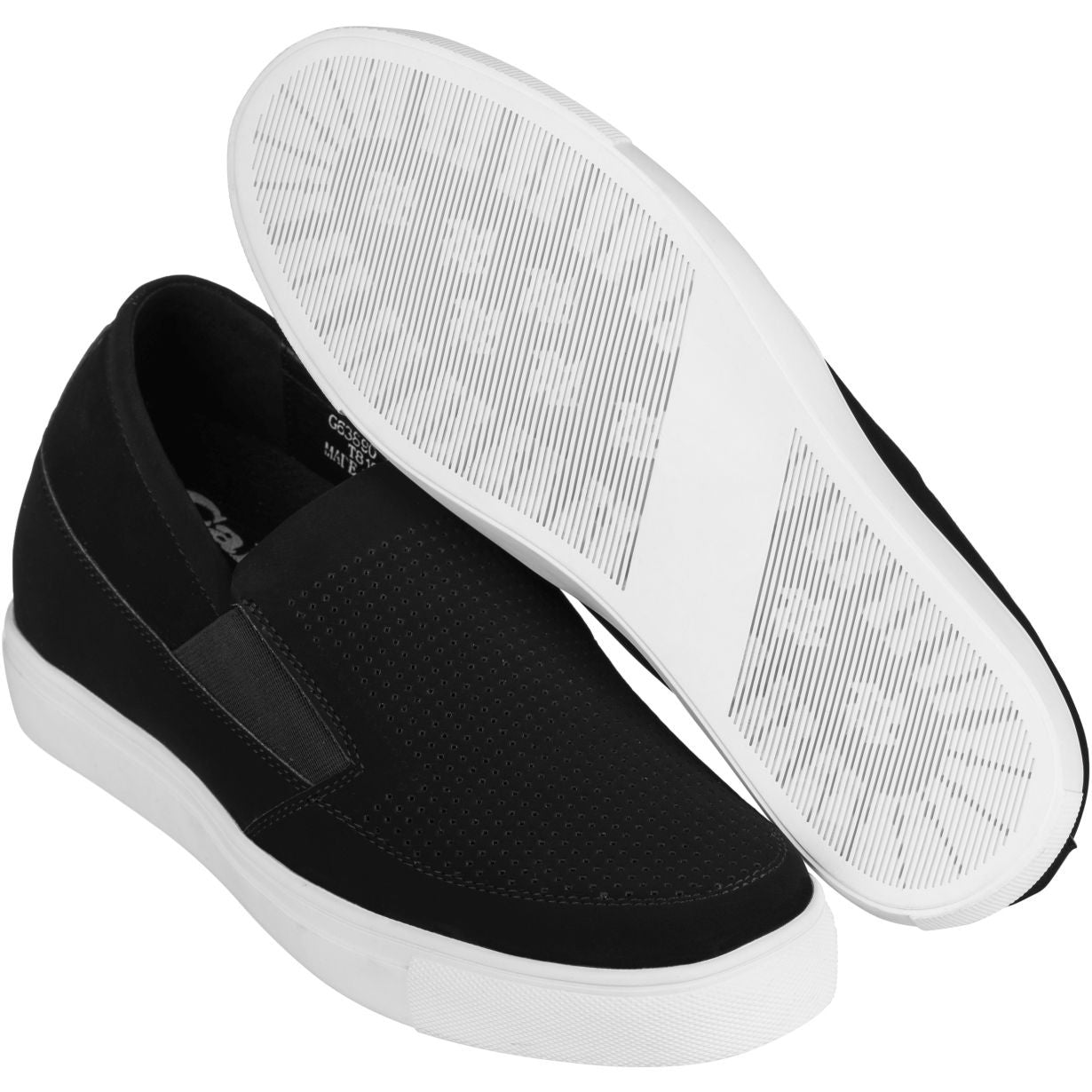 3-Inch Taller Lightweight Slip-On Black CALTO Sneakers G63890