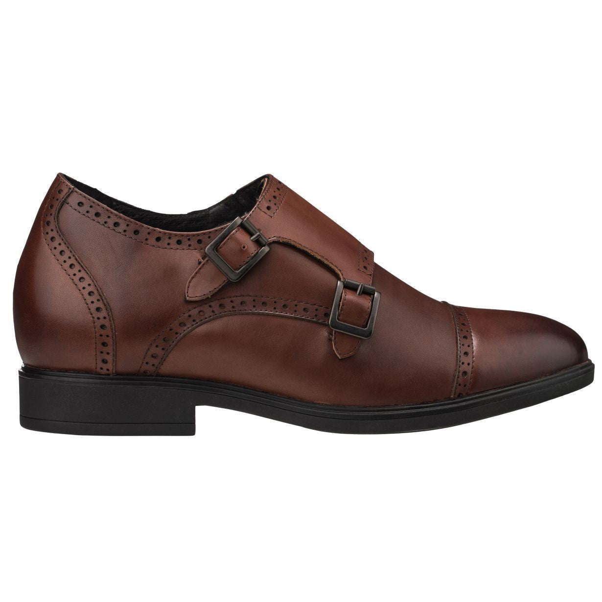 CALTO Dark Brown Leather Dress Shoes - 2.8 Inches - G65772