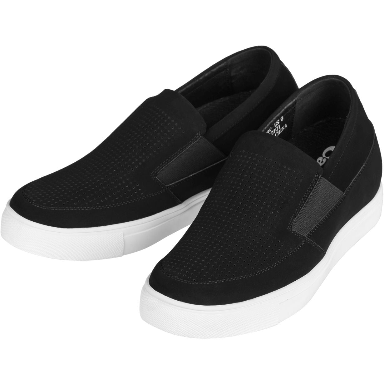 3-Inch Taller Lightweight Slip-On Black CALTO Sneakers G63890