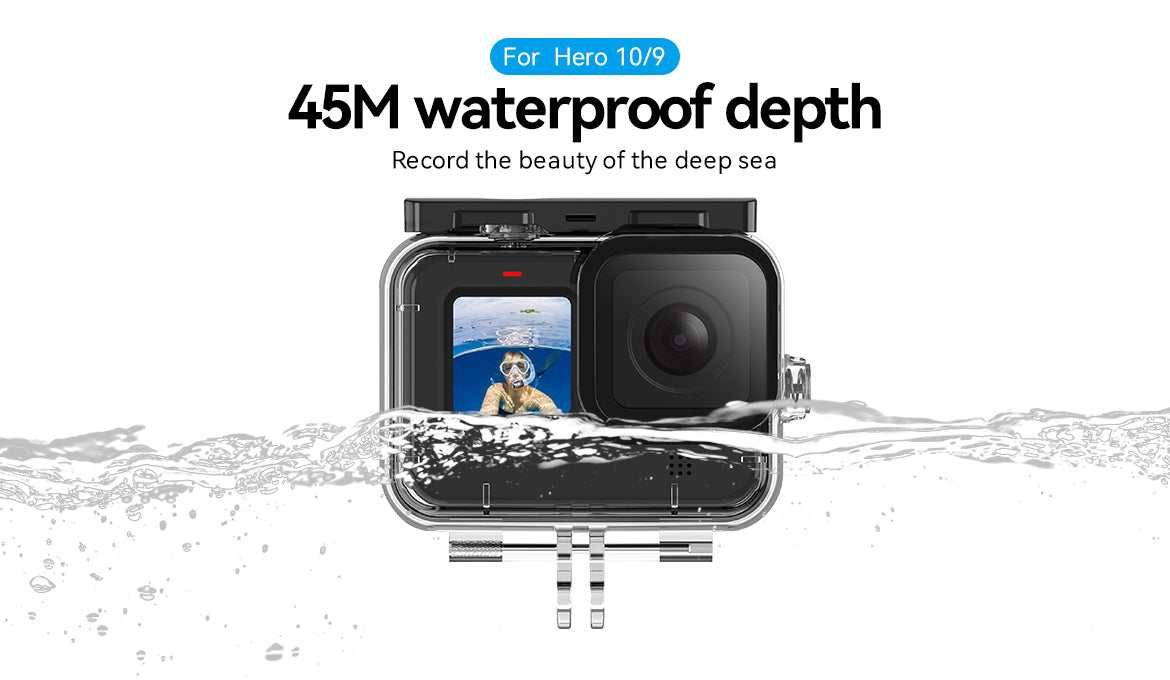 TELESIN 45M Diving Waterproof Case with Lens Filter for GoPro Hero 9/10