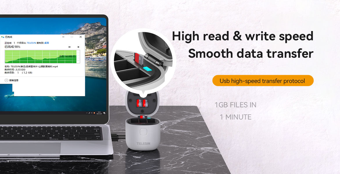 TELESIN ALLIN BOX Portable Storage Charger for GoPro Hero 9/10