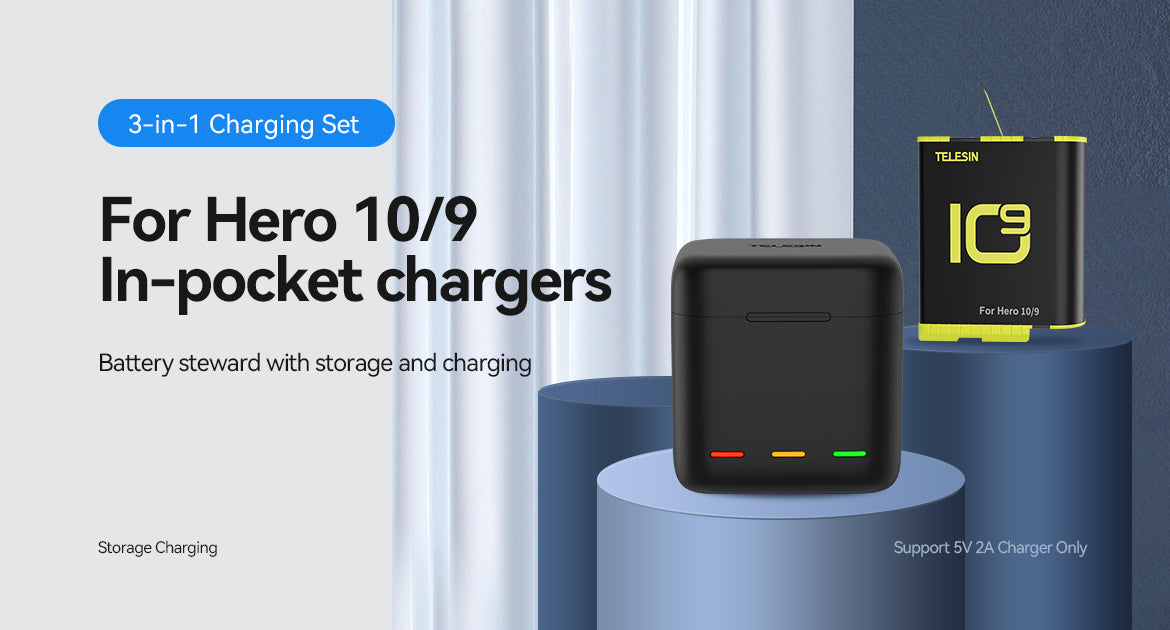 TELESIN Charger Box with Battery for Hero 9 hero 10