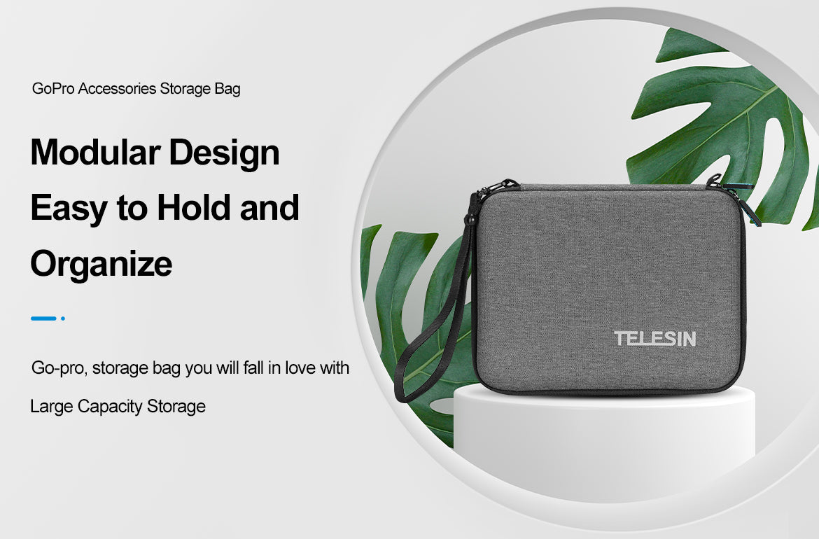 TELESIN Large Medium Waterproof Carrying Storage Bag for GoPro