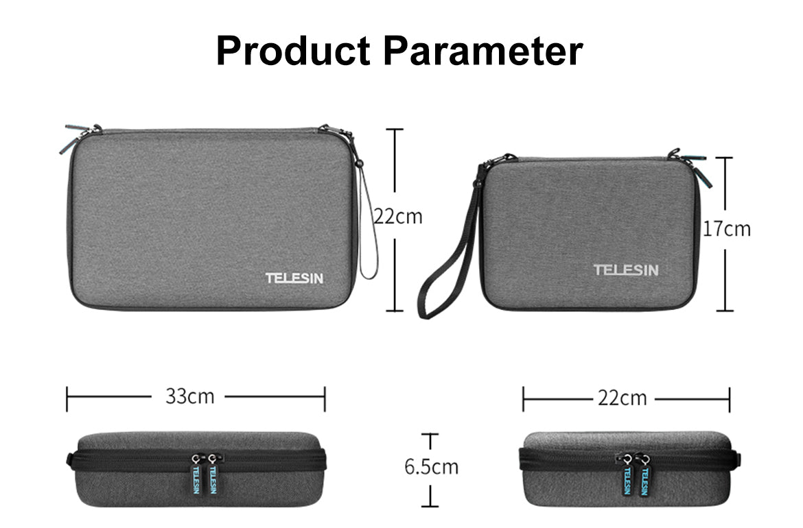 TELESIN Large Medium Waterproof  Carrying Storage Bag for GoPro