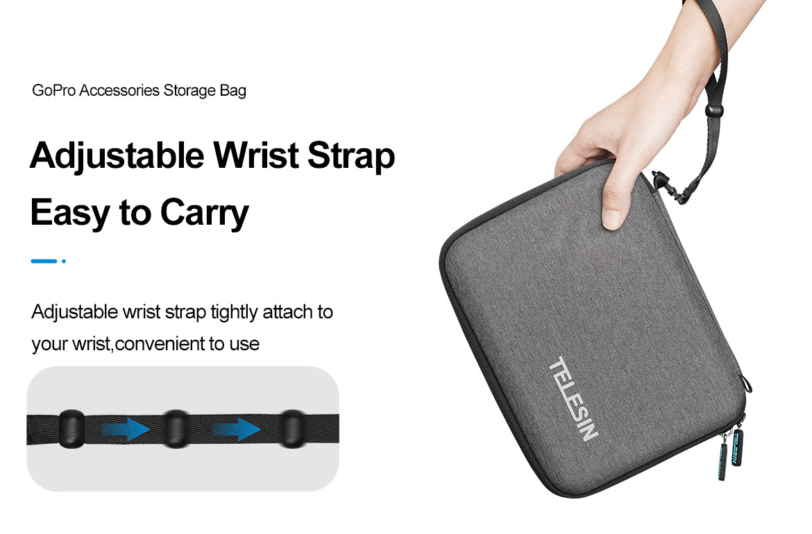 TELESIN Large Medium Waterproof Carrying Storage Bag for GoPro