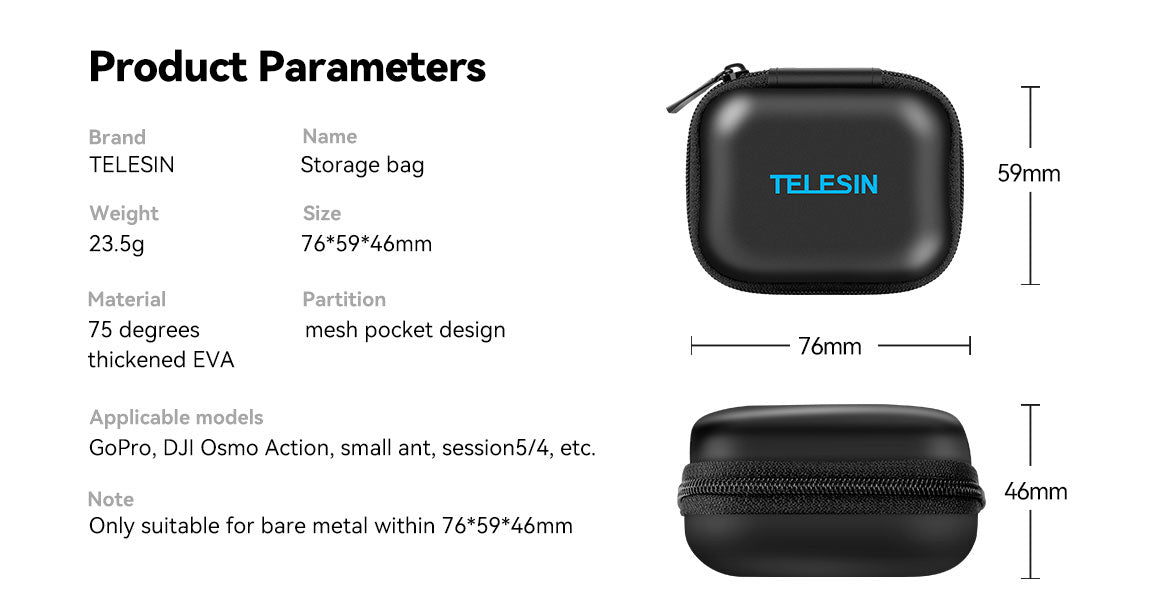 TELESIN Mini Camera Bag Case
