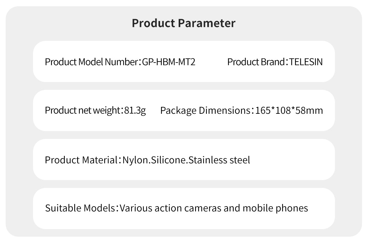TELESIN Motorcycle Helmet Chin Strap Mount for GoPro