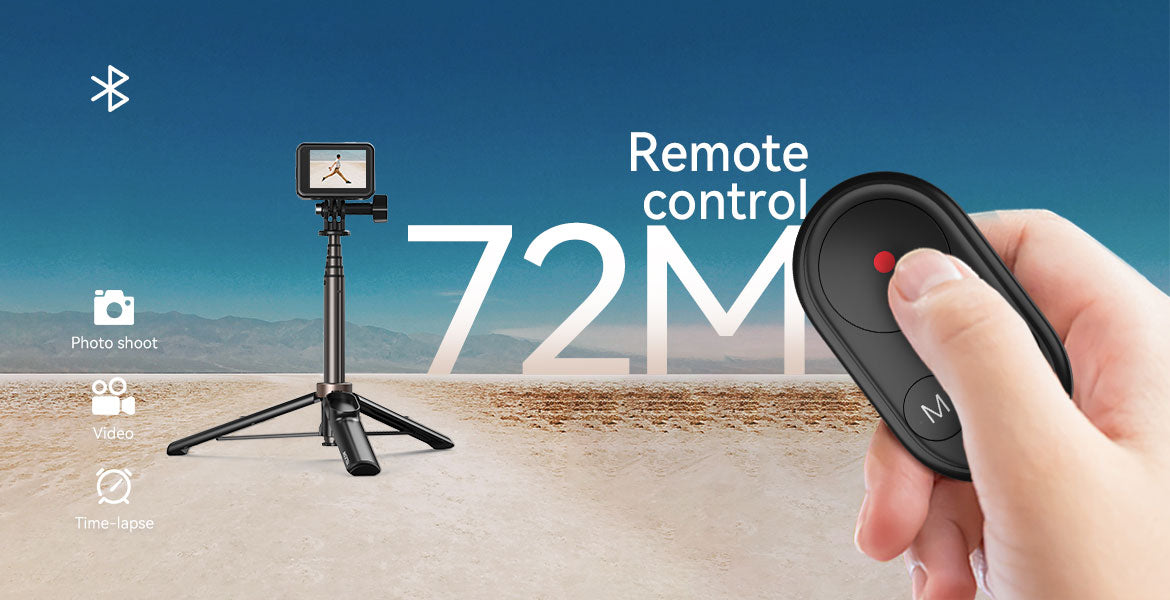 TELESIN Treppiede Con Tracciamento Viso Automatico – 360° Rotazione, 160cm, Telecomando Gestuale, Per Smartphone E Action Cam