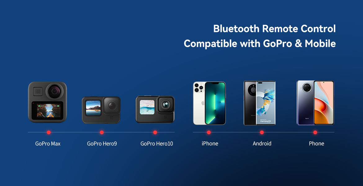 TELESIN Selfie Stick Tripod with Remote for GoPro/ Phone