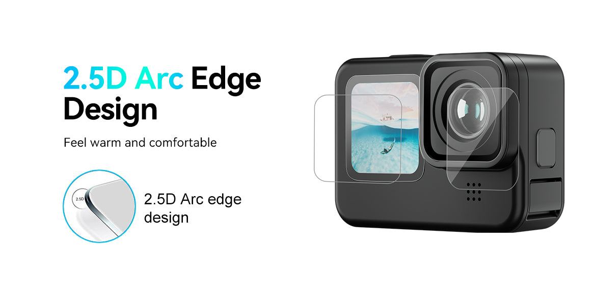 TELESIN Tempered Glass Lens + Screen Protectors for GoPro 9/10