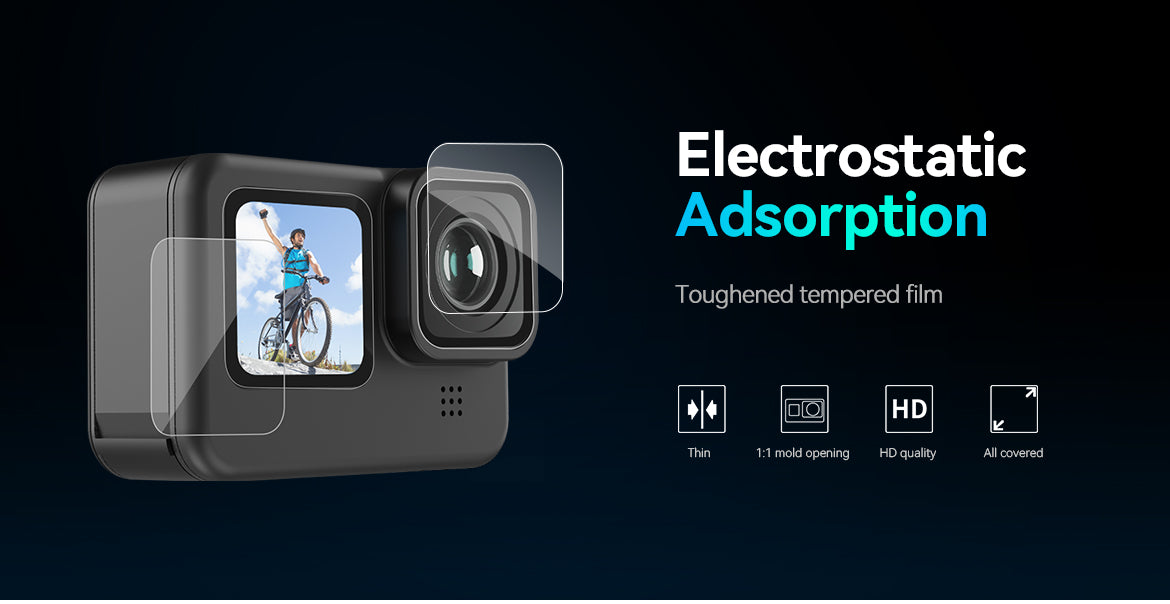 TELESIN Tempered Glass Lens + Screen Protectors for GoPro 9/10