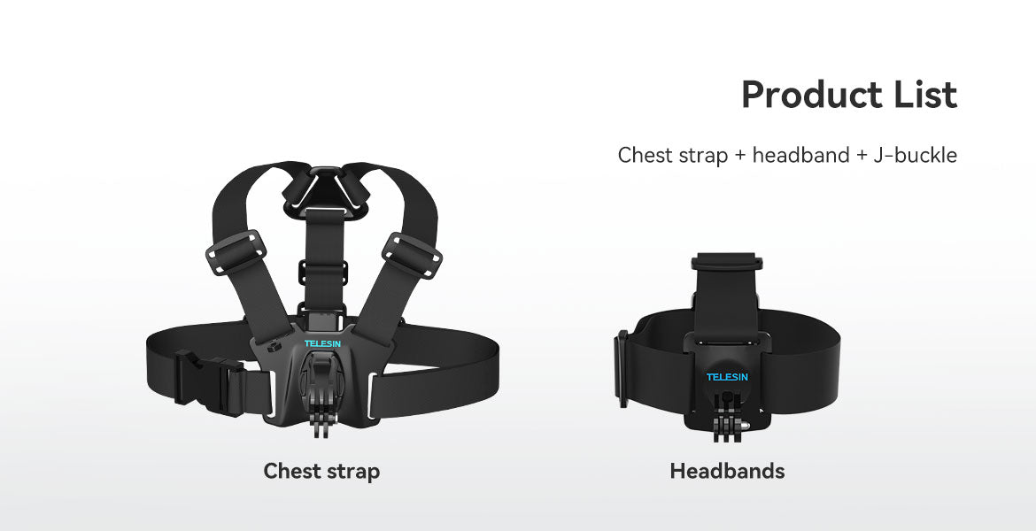 TELESIN Chest Belt Head Strap Mount for GoPro