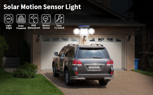 Led Solar Lights Outdoor, Wireless Motion Sensor Light