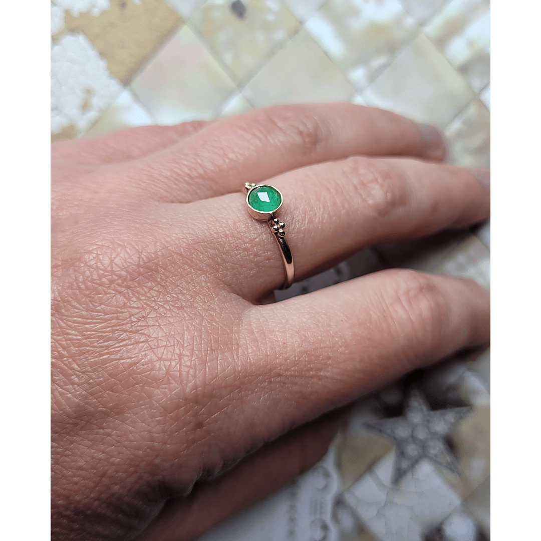 Grace Emerald Engagement Ring in 14kt Yellow Gold