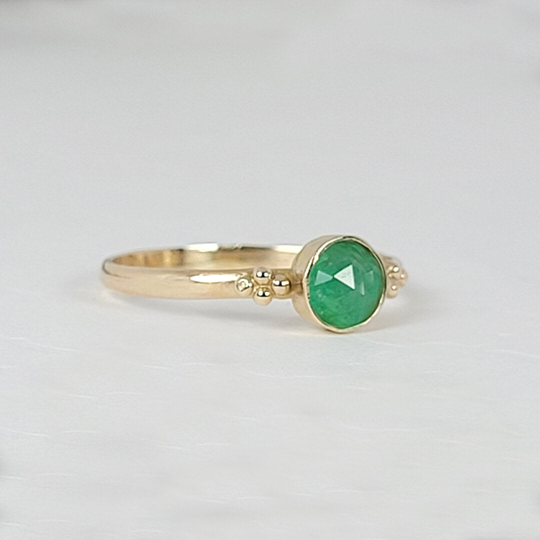 Grace Emerald Engagement Ring in 14kt Yellow Gold