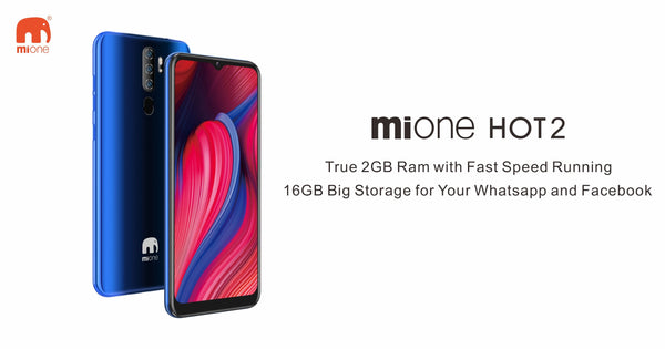 Mione hot2 Smartphone, 6.6 inch, 2+16G, Face Unlock, 3600mAh