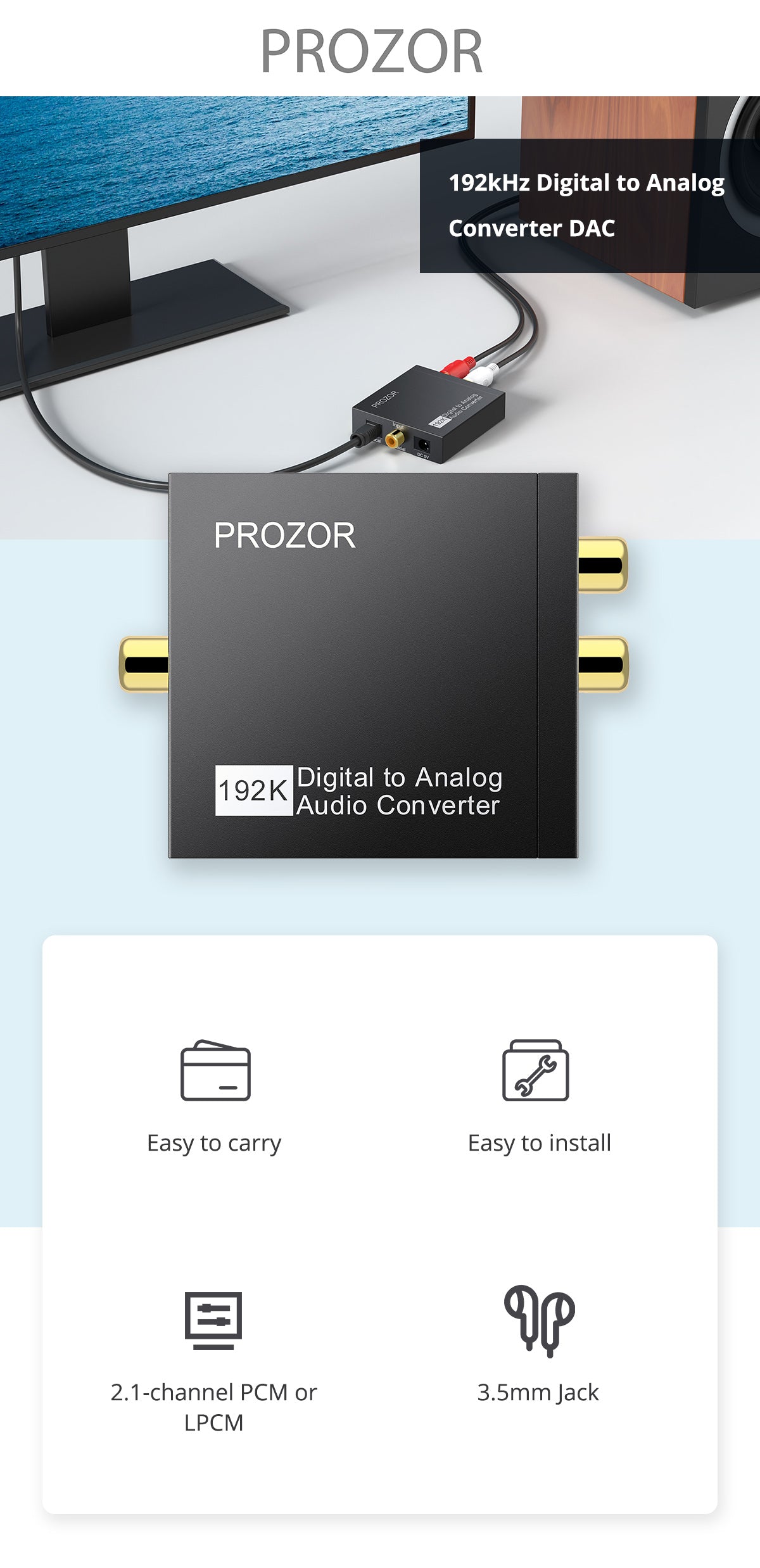 PROZOR 192kHz Digital to Analog Converter DAC