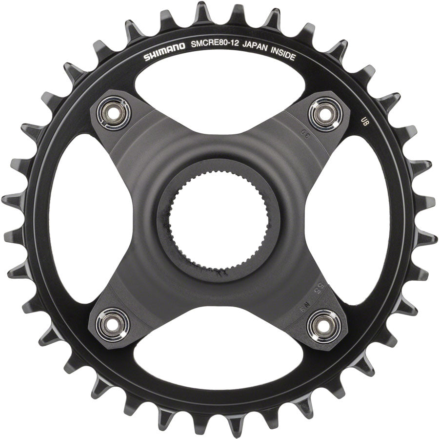 Shimano STEPS SM-CRE80-12-B Chainring - 36T Without Chainguard 55mm Chainline BLK