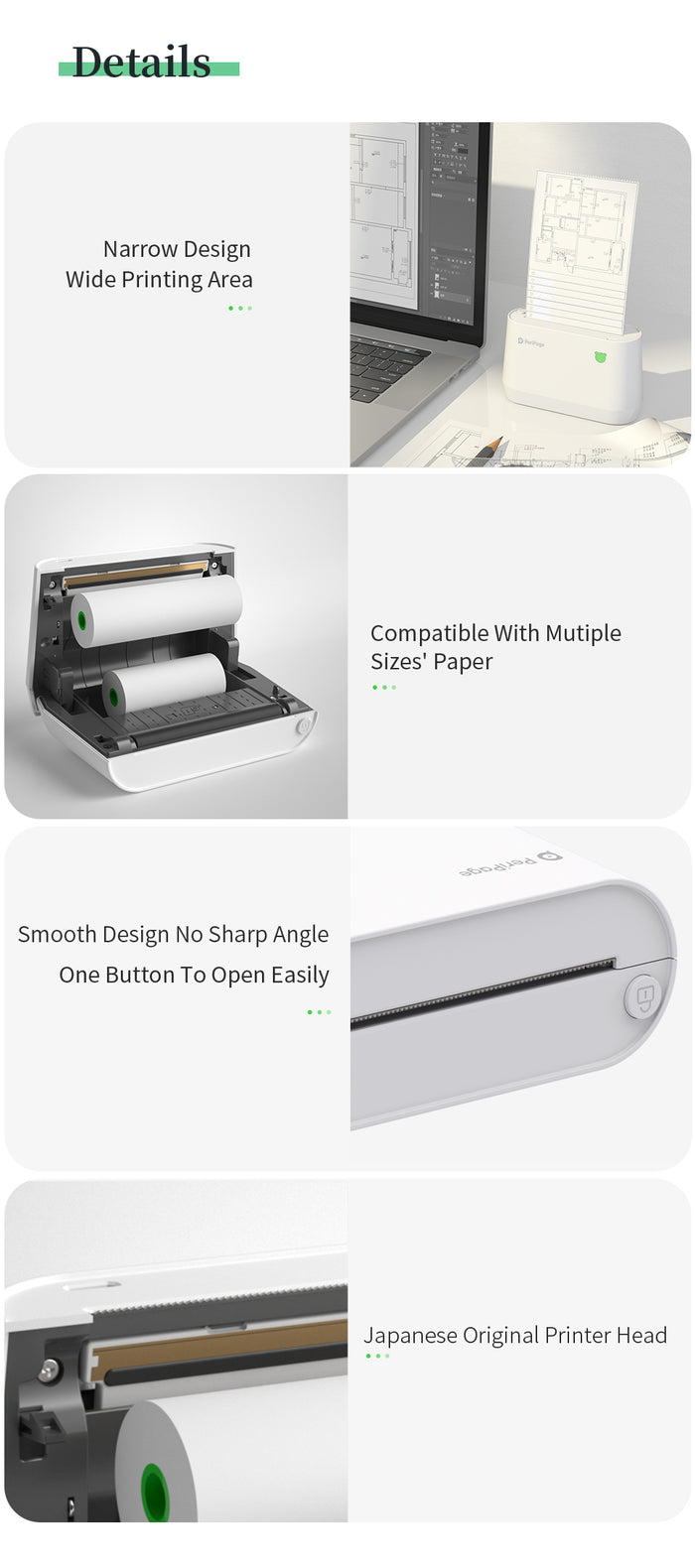 PeriPage A9 Mini Printer White