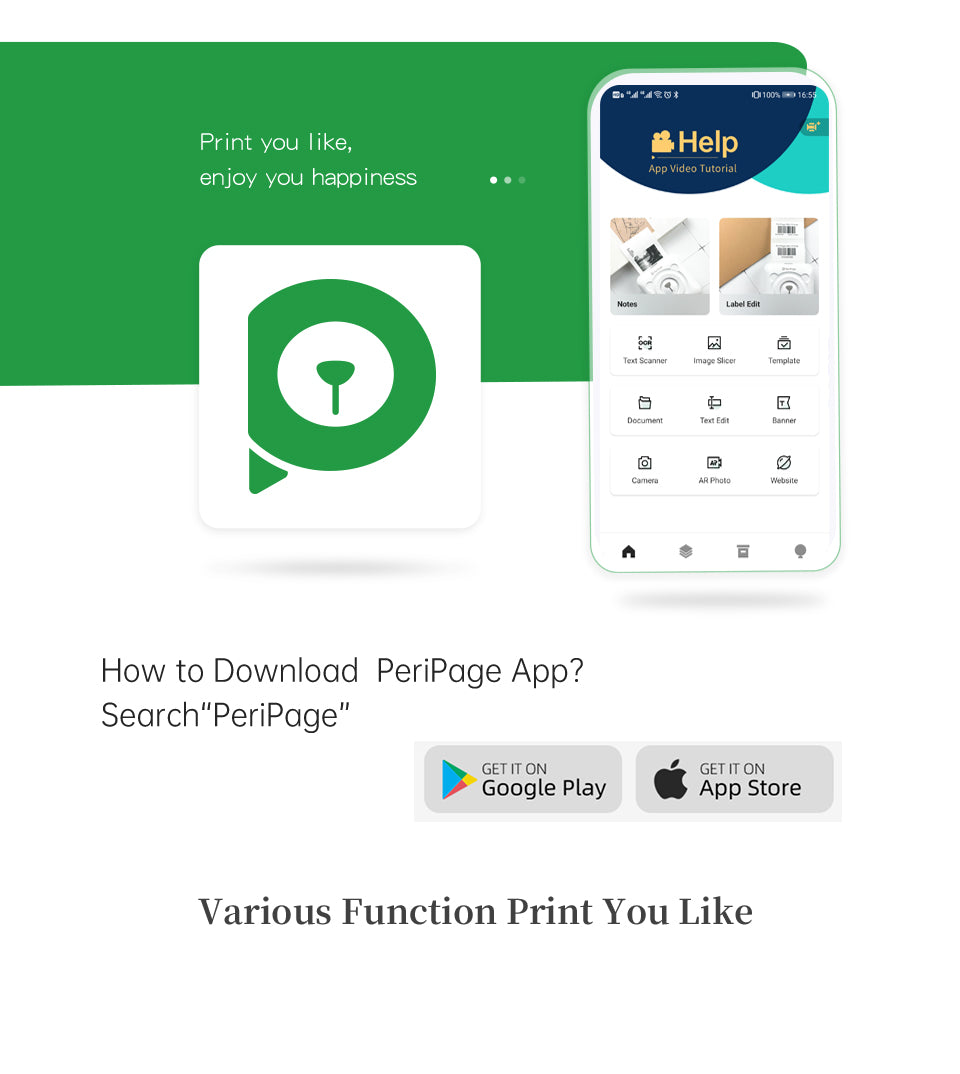 PeriPage A9 迷你打印机白色