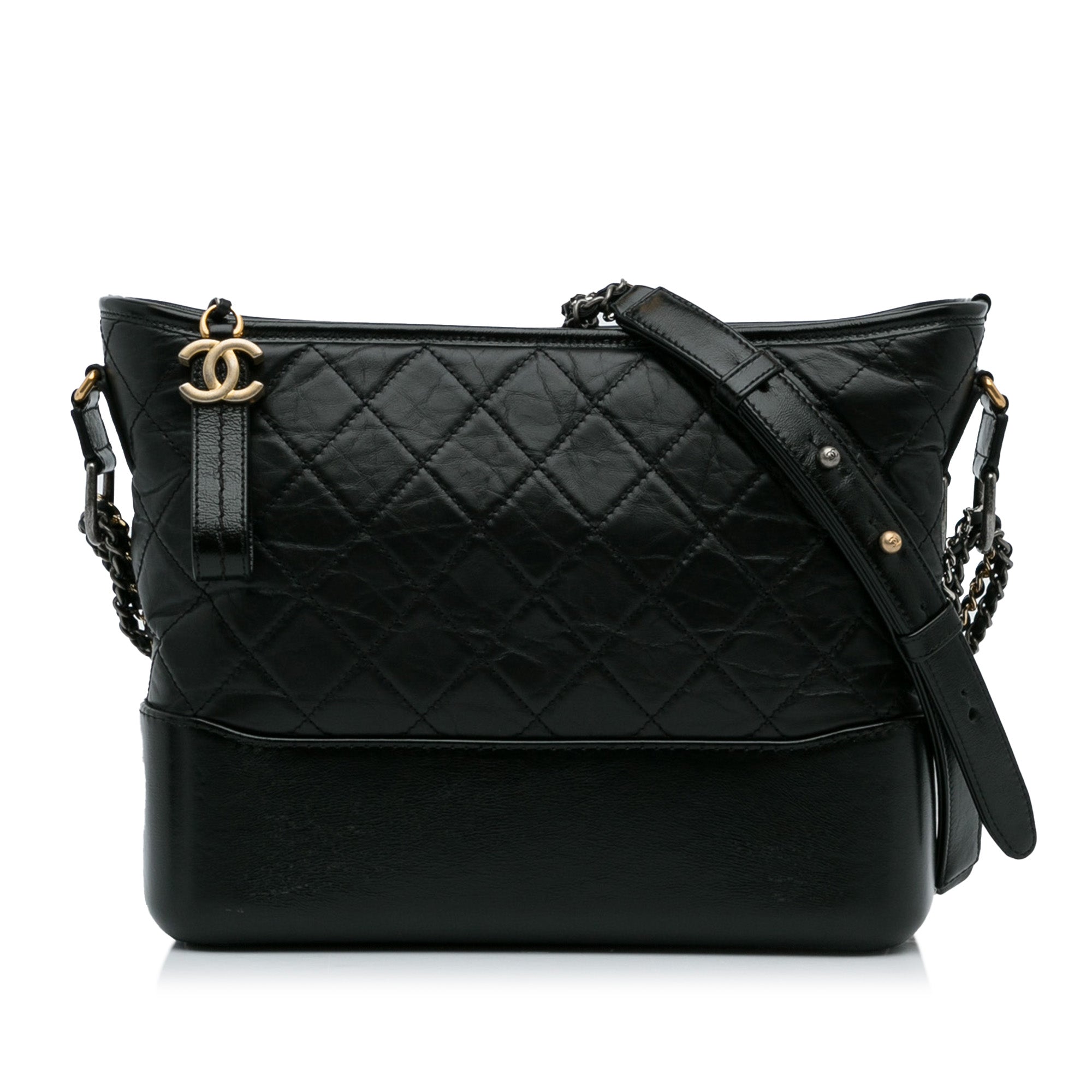 Chanel Gabrielle Medium Black Lambskin Gold