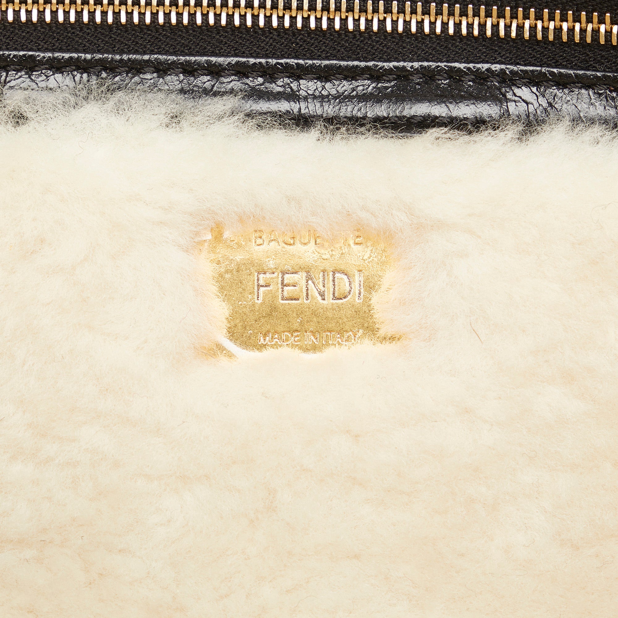 Fendi Baguette Large Shearling Leather