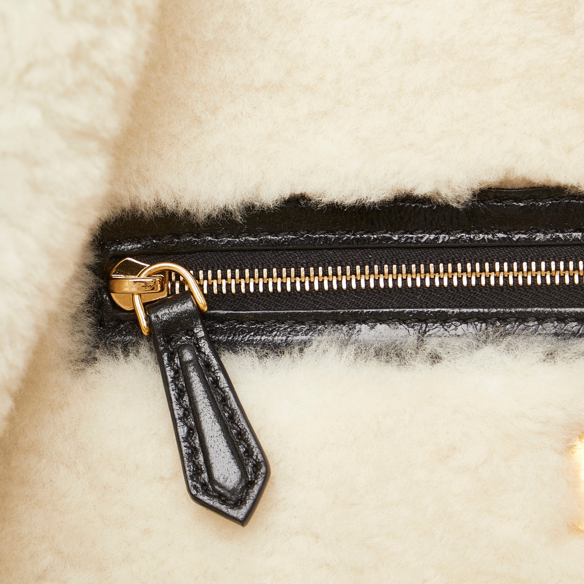 Fendi Baguette Large Shearling Leather