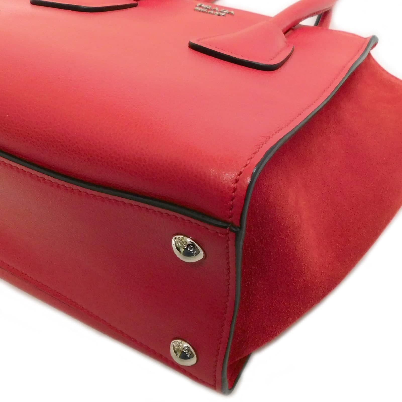 Prada Double Zip Handbag Mini Red