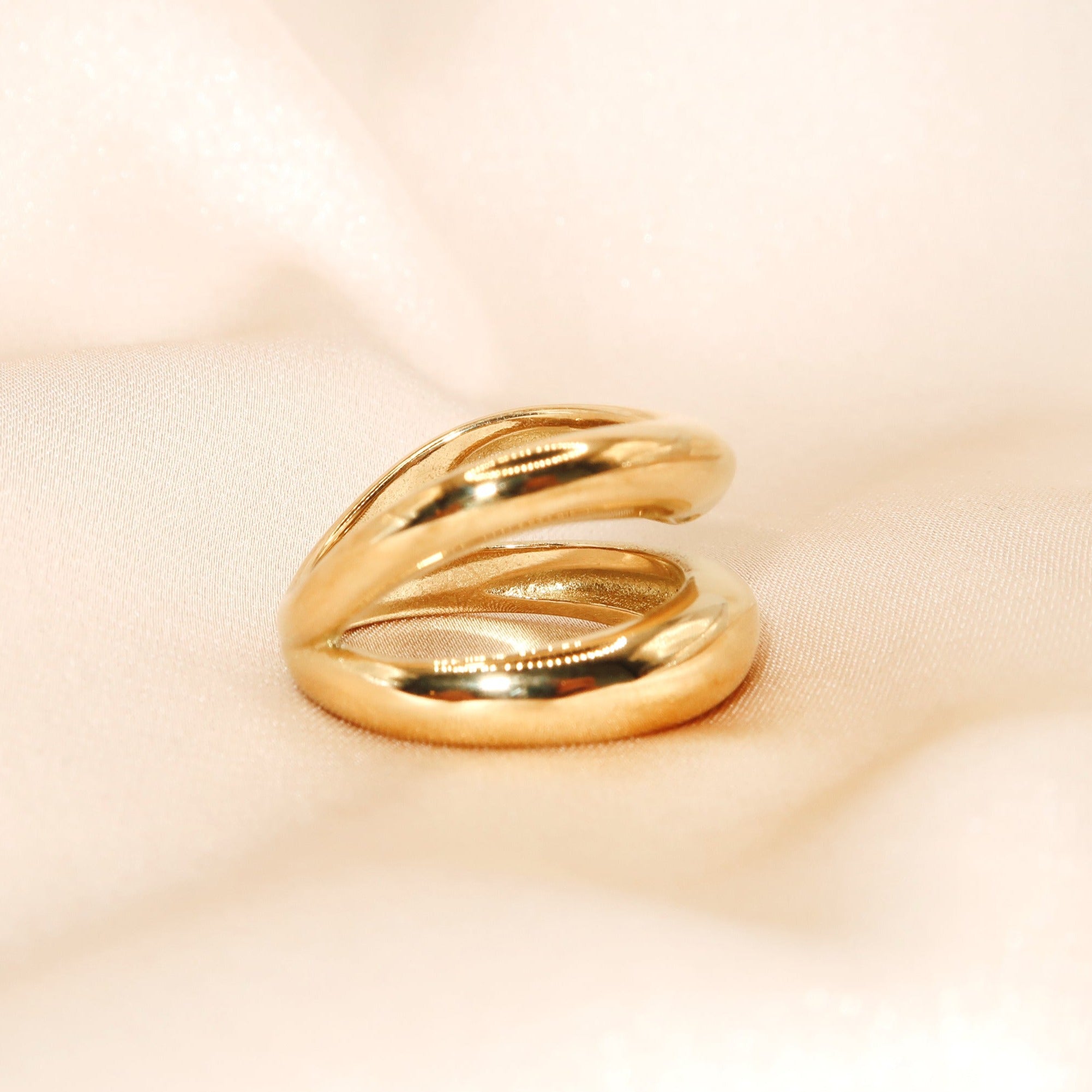 LYDIA - 18K PVD Gold Plated Double Stacked Chunky Ring