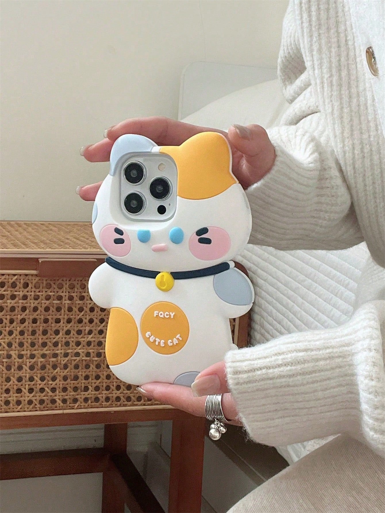 Cute Cartoon 3D Castle Make Up Mirror Silicone Phone Case for iPhone