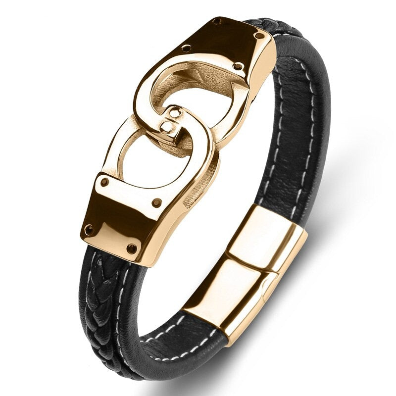 Bracelet Genuine Leather Stainless Steel