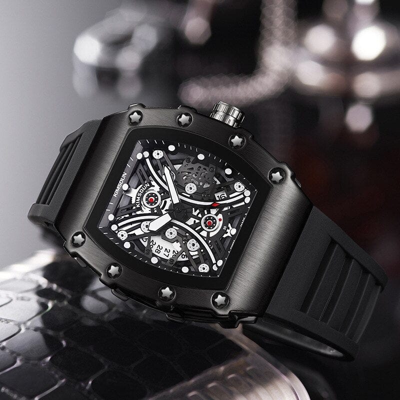 Top Brand Luxury Big Dial Waterproof Creative Black Quartz