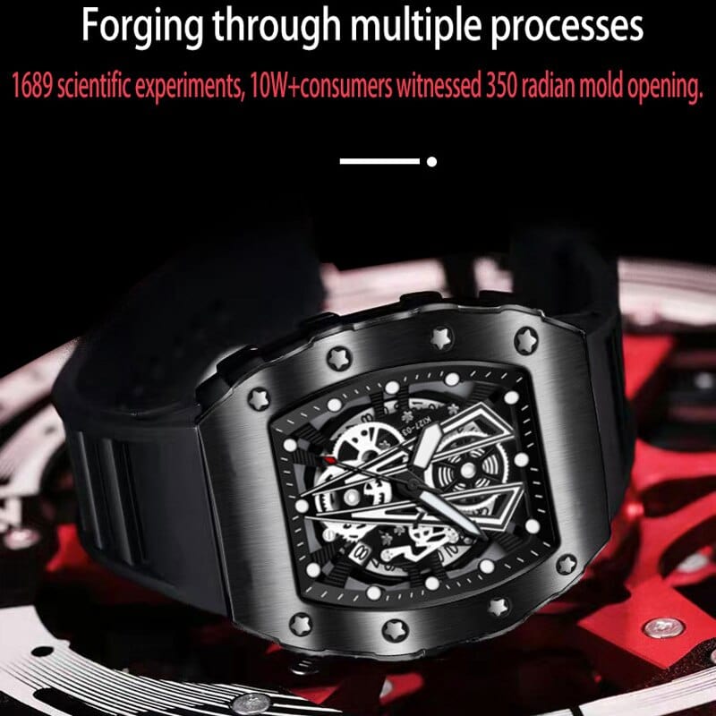 Top Brand Luxury Big Dial Waterproof Creative Black Quartz