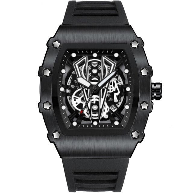 Top Brand Luxury Big Dial Waterproof Creative Black Quartz