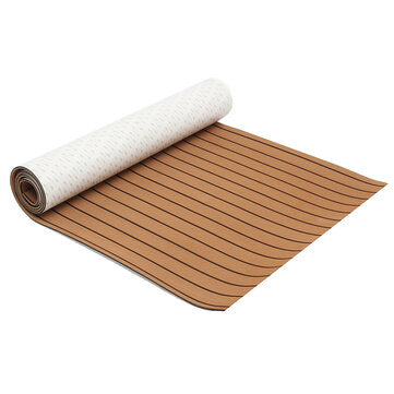 300cm x 90cm x 6mm EVA Foam Faux Teak Sheet Brown with Black Lines Boat Yacht Synthetic Teak